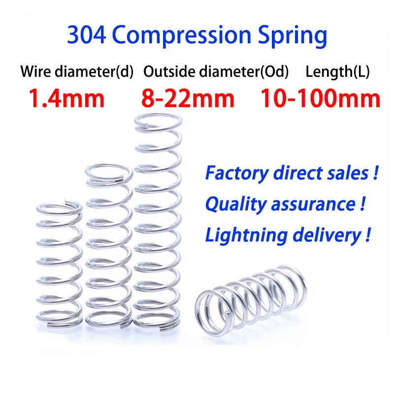 Mini Trampoline Spring - 10 stks/partijen 1.4mm Draad Rvs Micro