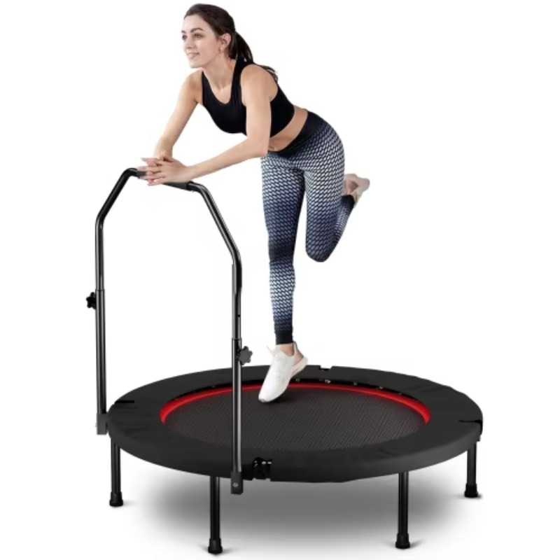 Mini Trampoline Spring - Opvouwbare trampoline met handvat-standaard-spring-zwart Mini Rebounder-trampoline