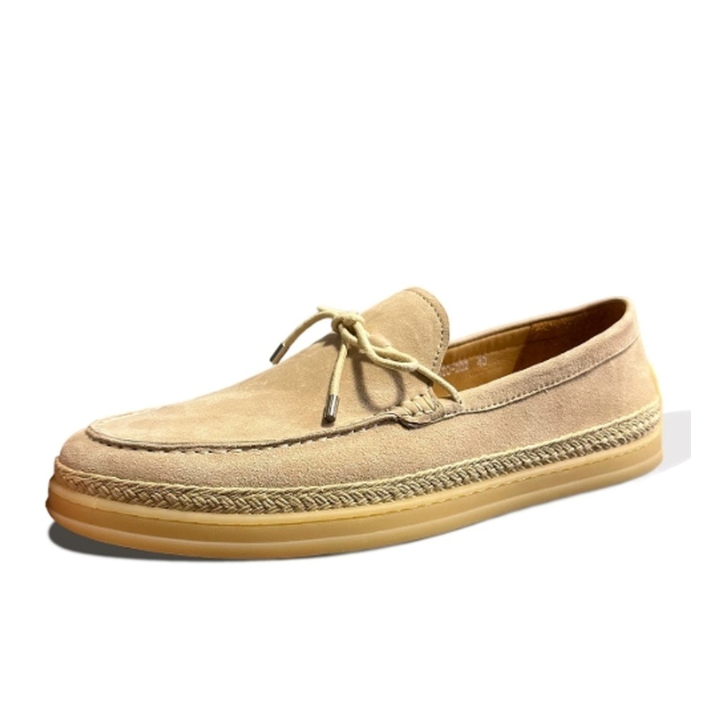 Kids Outdoor Wear - Heren suède instapschoenen, strogeweven espadrille loafers,