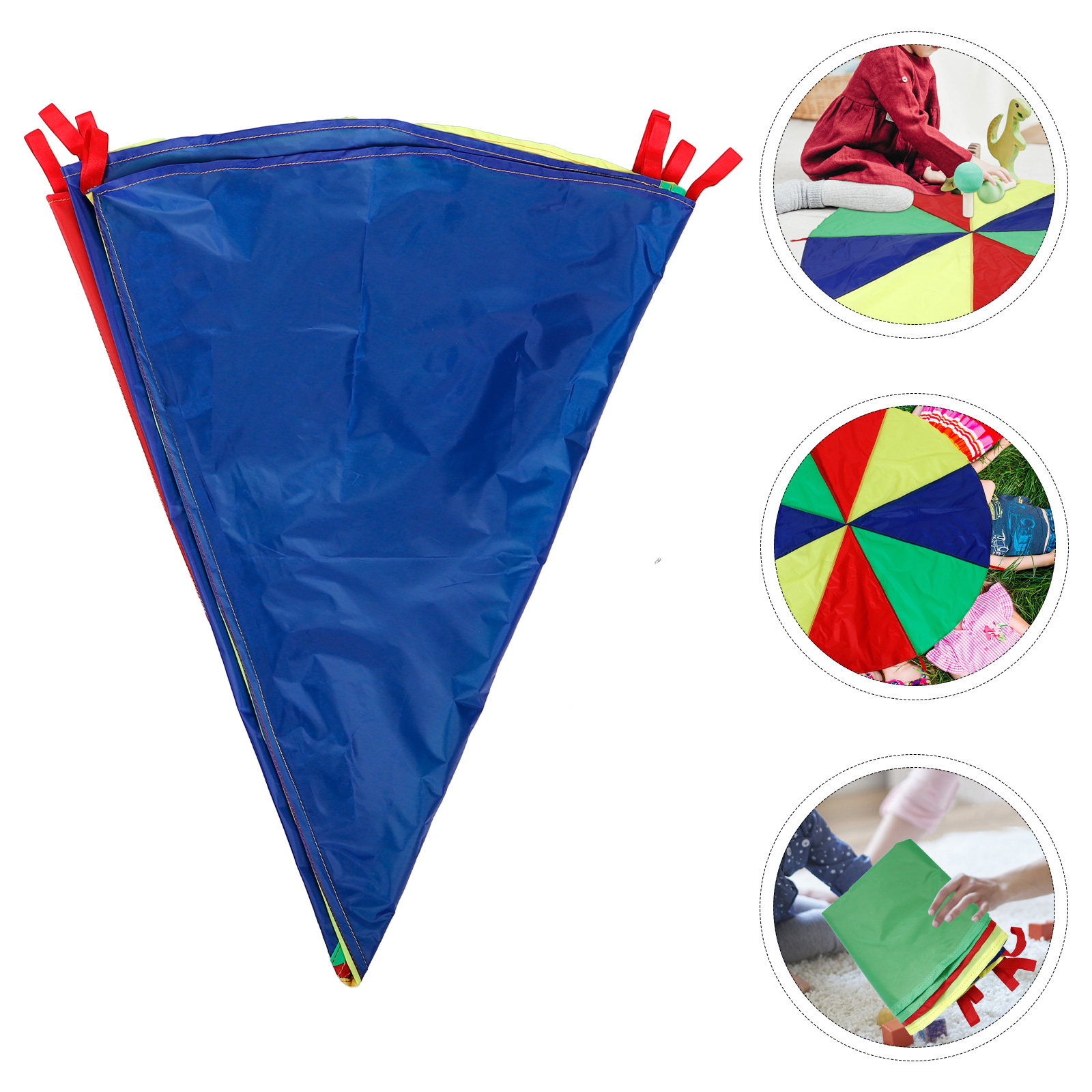 Play Kids Outdoor - Regenboogparachute met 8 handgrepen Buitenspeeltoestellen voor