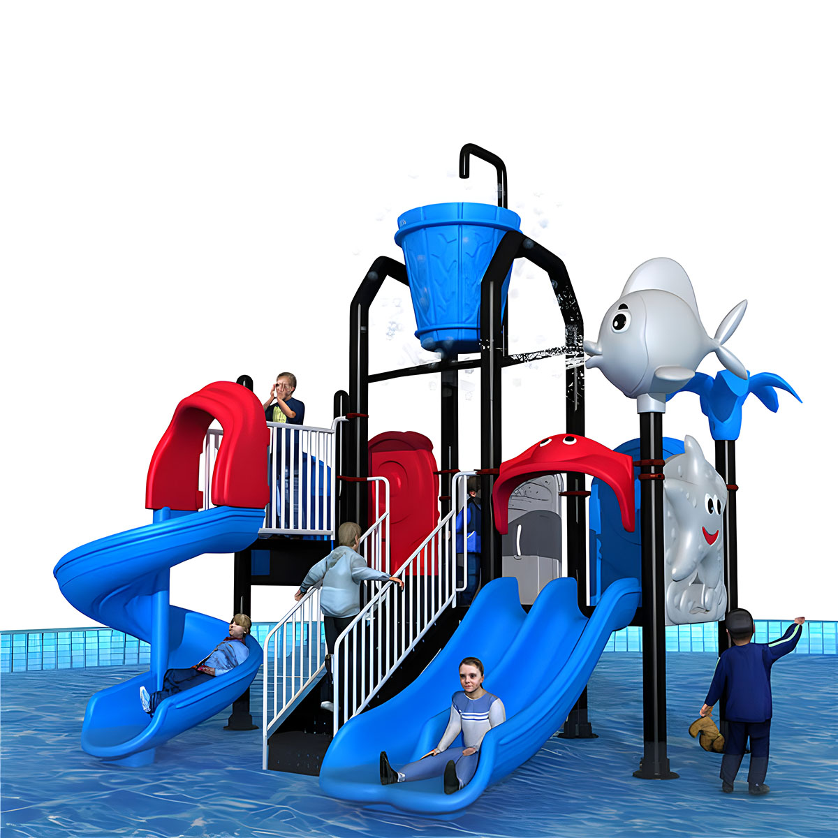 Kids Outdoor Adventure Park - Commercieel aquatisch avontuur kinderwaterglijbaan buitenspeeltuin park