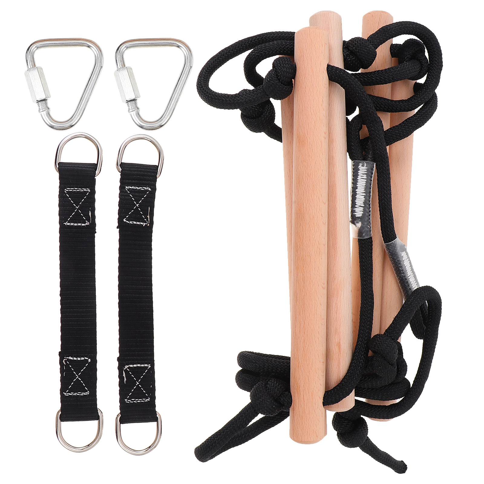 Play Kids Outdoor - Houten klimladder voor kinderen, hangende schommel,