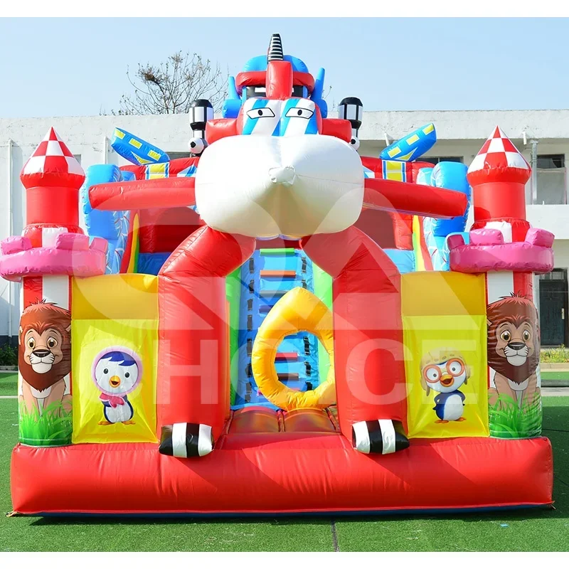 Kids Outdoor Jumping Castle - Outdoor Opblaasbaar Springkasteel 4x6m Robot Springen