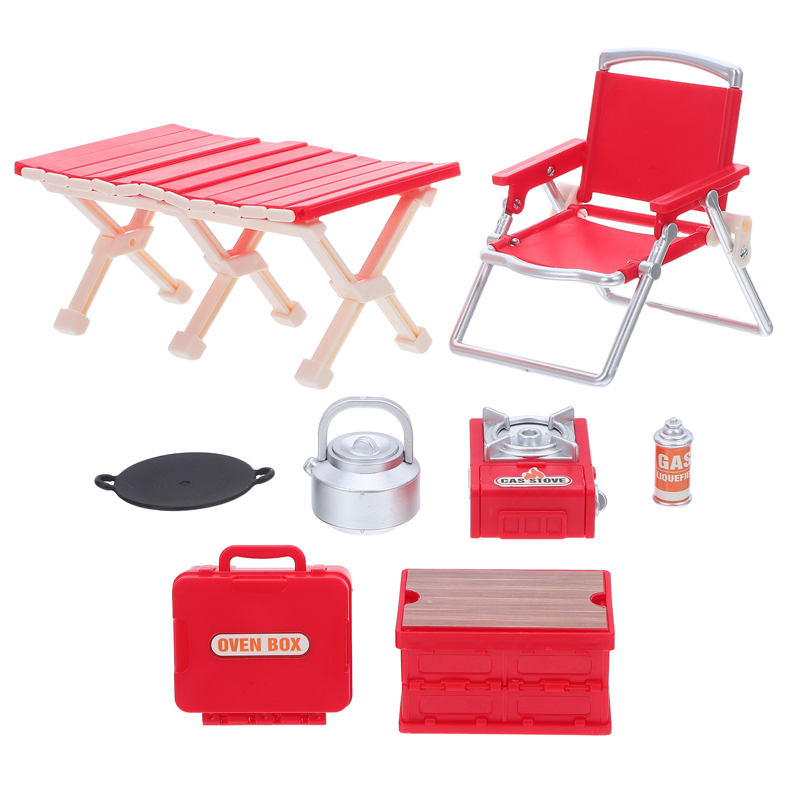 Kids Outdoor Chair And Table - 1Set miniatuur campingaccessoires Klapstoelen Picknicktafel Gasfornuis