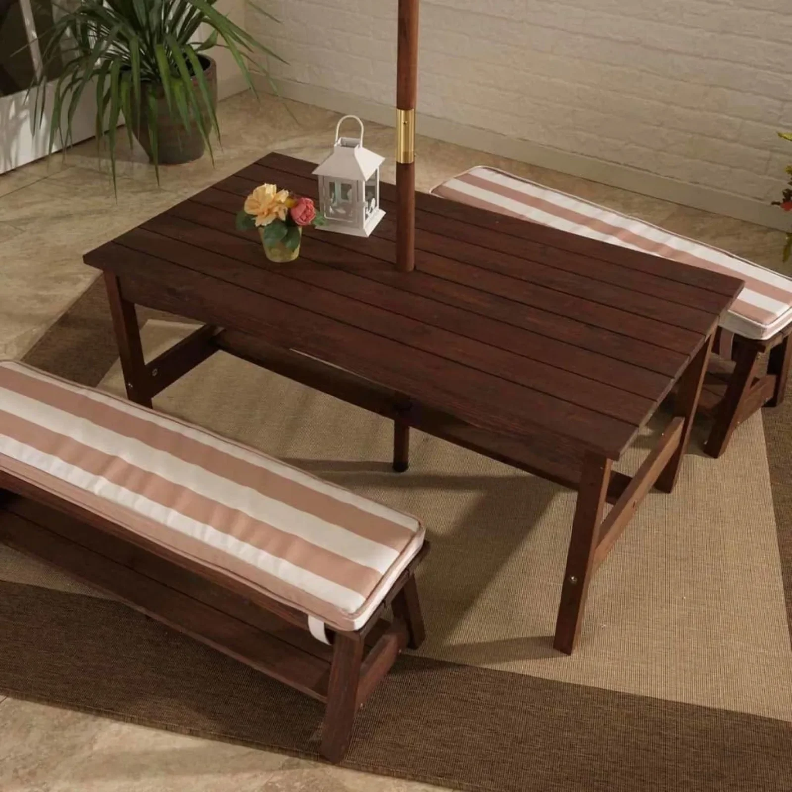Voor buiten houten tafel en ba - Kids Outdoor Table With Umbrella recensie en prijs