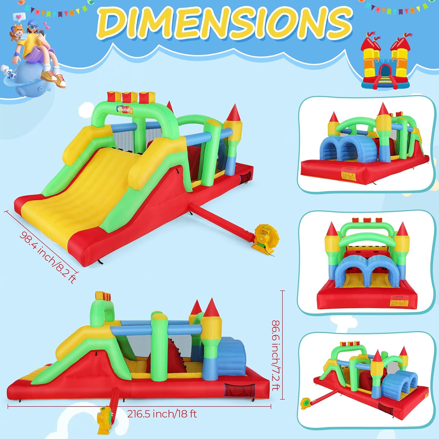 Opblaasbare hindernisbaan voor - Kids Outdoor Wendy House recensie en prijs