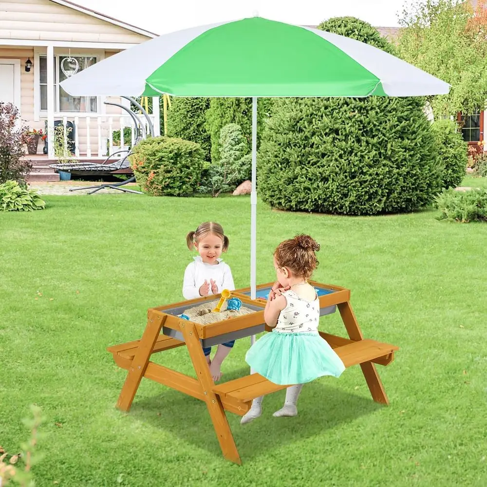 3-in-1 in hoogte verstelbare k - Kids Outdoor Table With Umbrella recensie en prijs