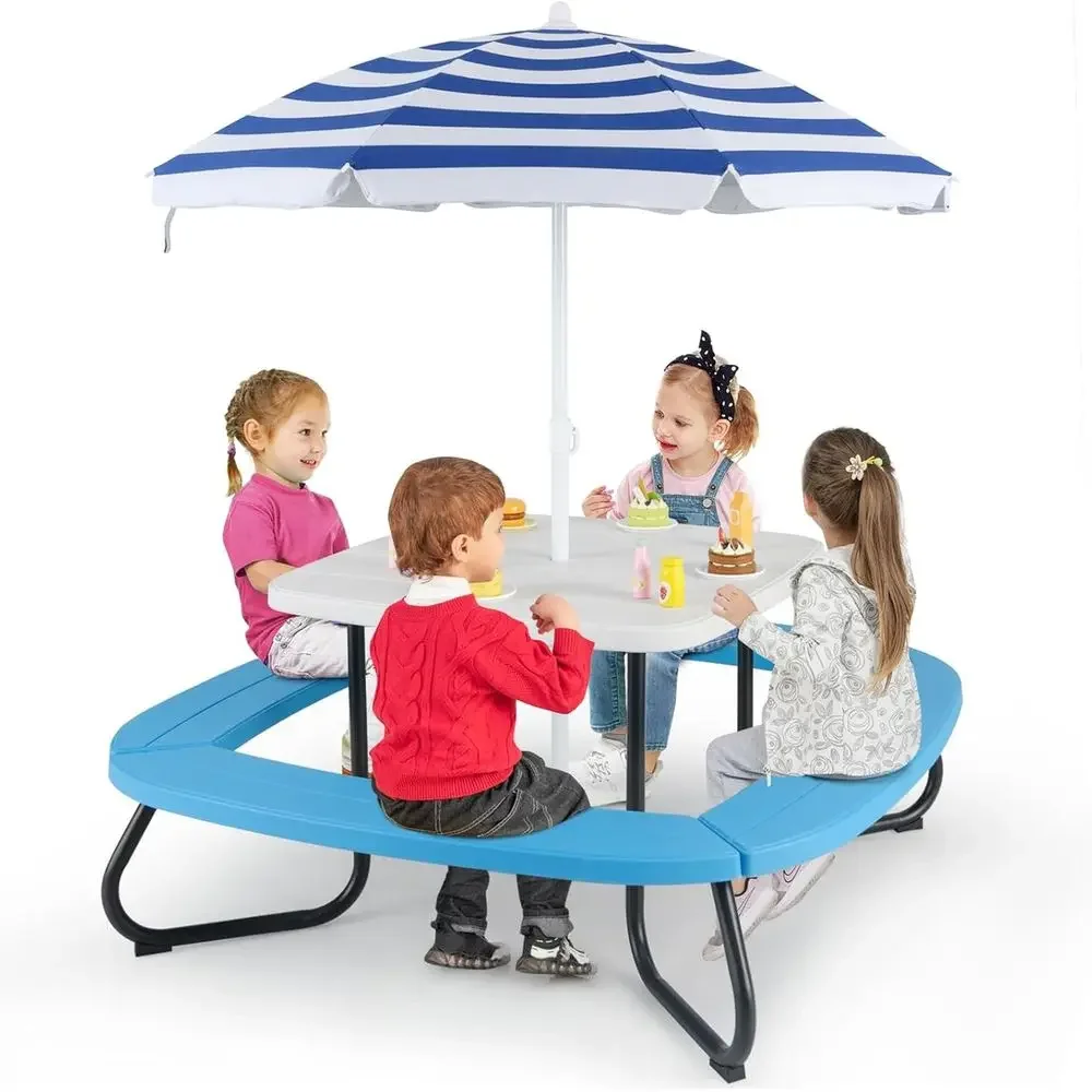 8-persoons picknicktafel voor  - Kids Outdoor Table With Umbrella recensie en prijs