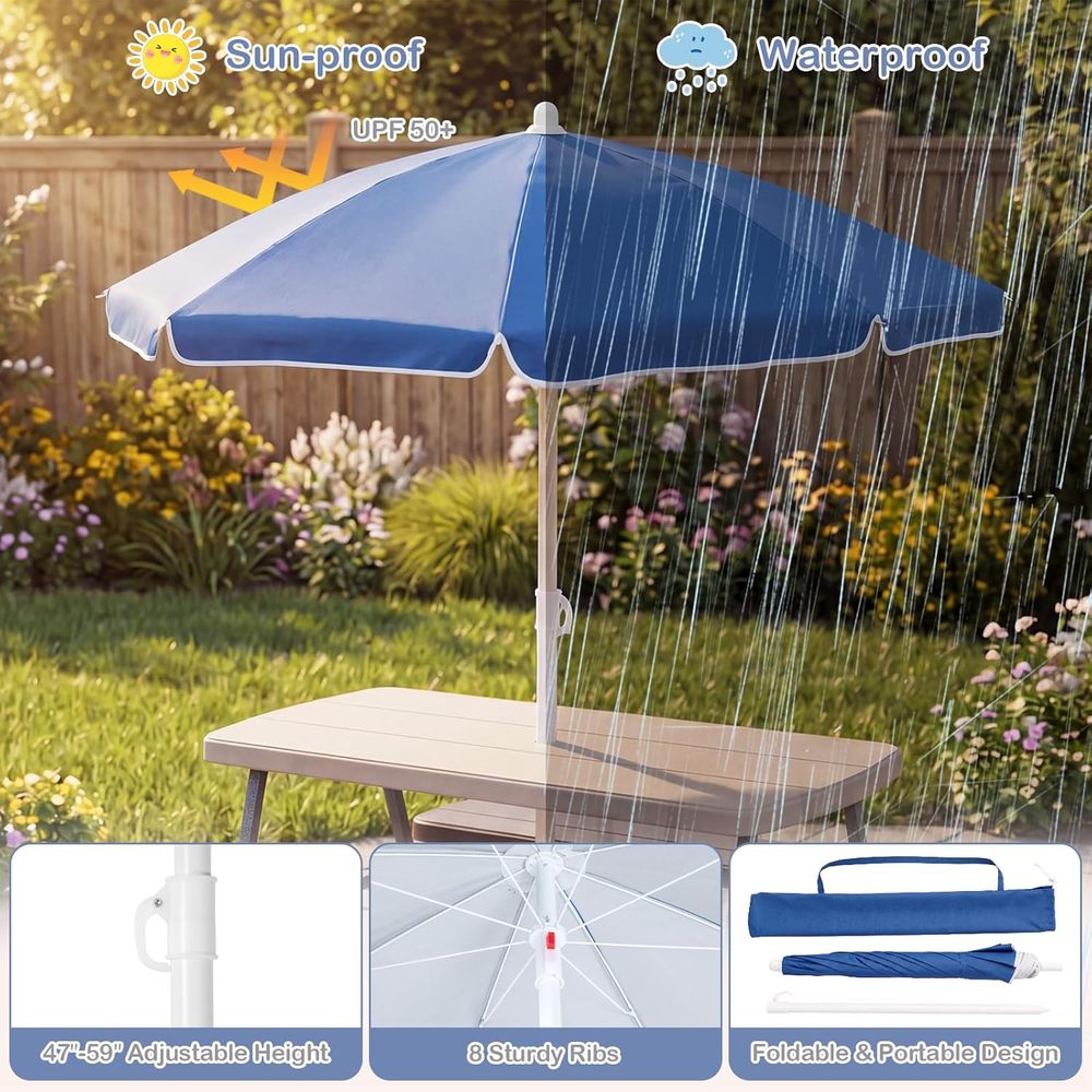 Picknicktafel voor kinderen, b - Kids Outdoor Table With Umbrella recensie en prijs