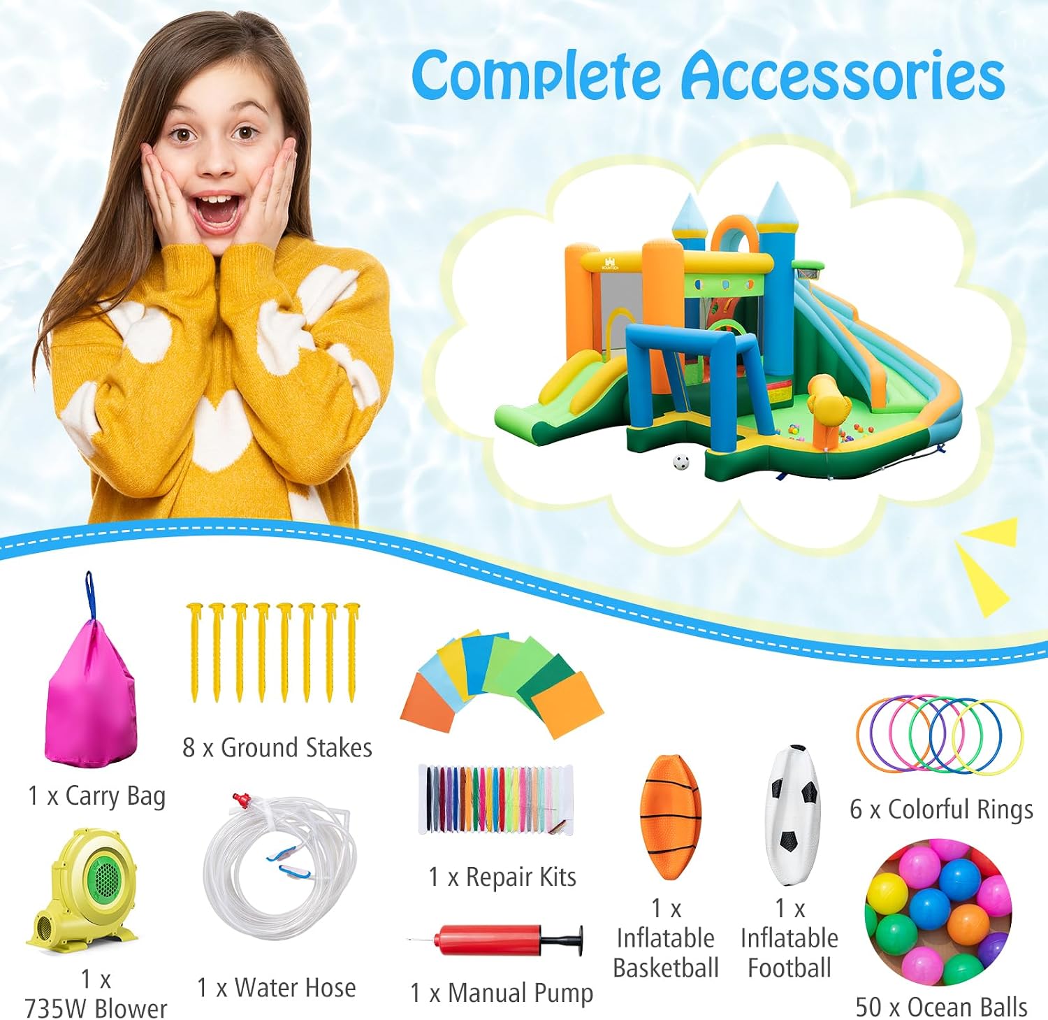 9-in-1 Opblaasbare Waterglijba - Kids Outdoor Jumping Castle recensie en prijs