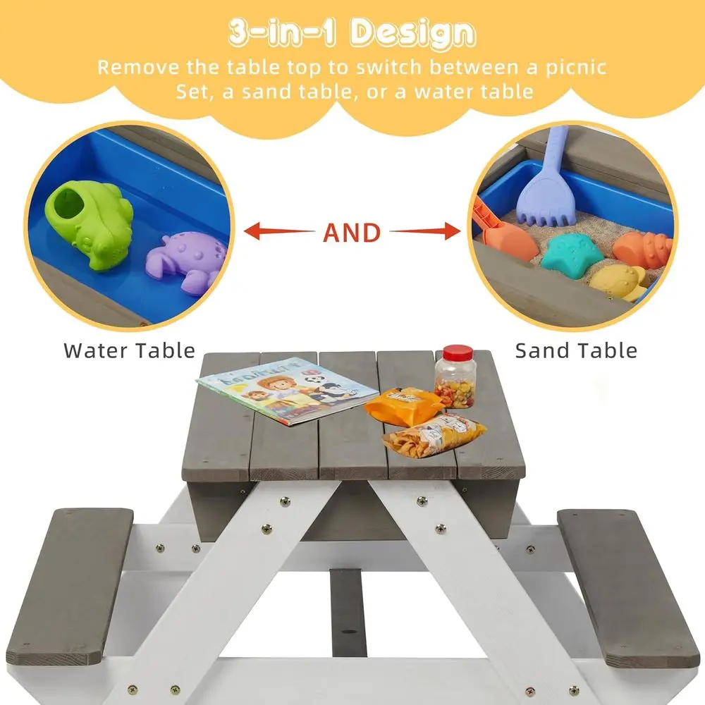 Ombouwbare 3-in-1 houten pickn - Kids Outdoor Table With Umbrella recensie en prijs