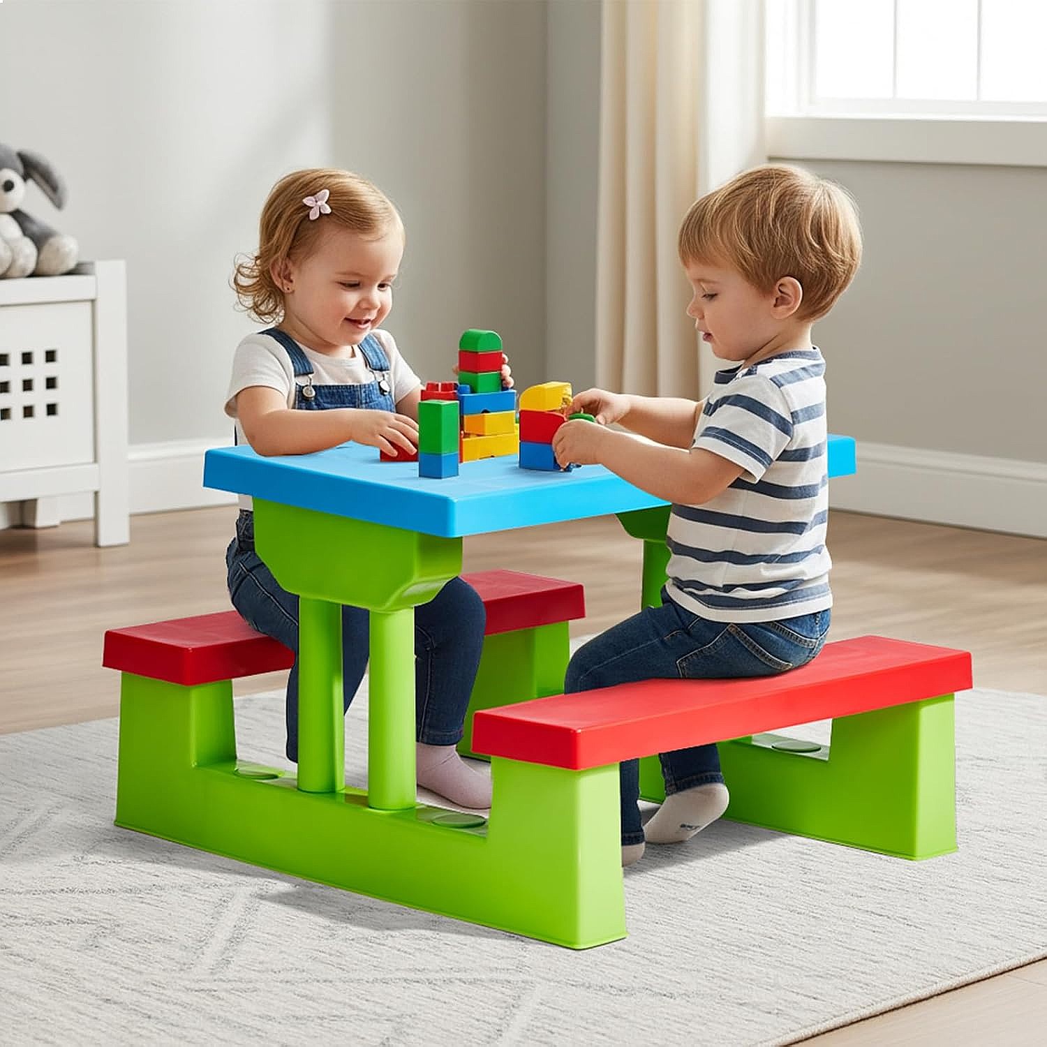 JOYMOR Kinderpicknicktafel met - Kids Outdoor Table With Umbrella recensie en prijs