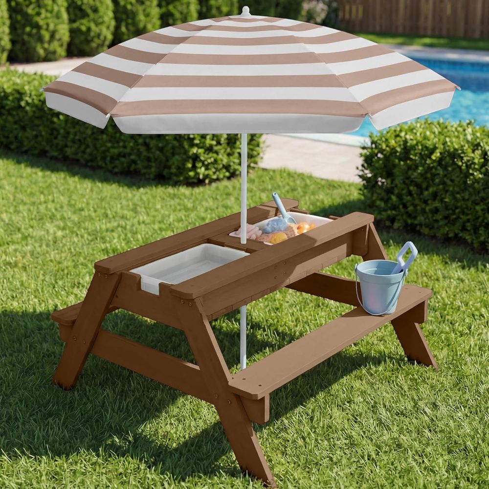 Kinderpicknicktafel met paraso - Kids Outdoor Table With Umbrella recensie en prijs