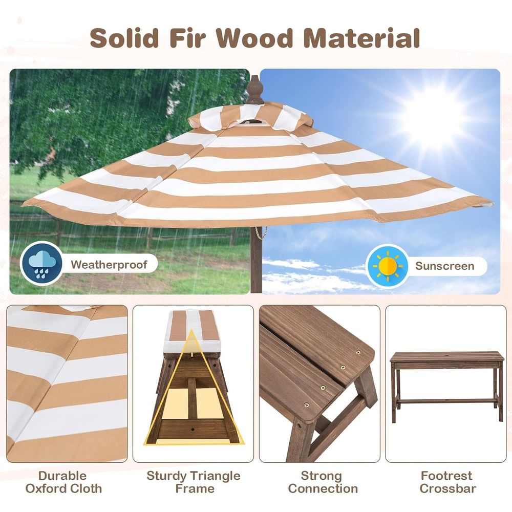 Picknicktafel voor kinderen, h - Kids Outdoor Table With Umbrella recensie en prijs