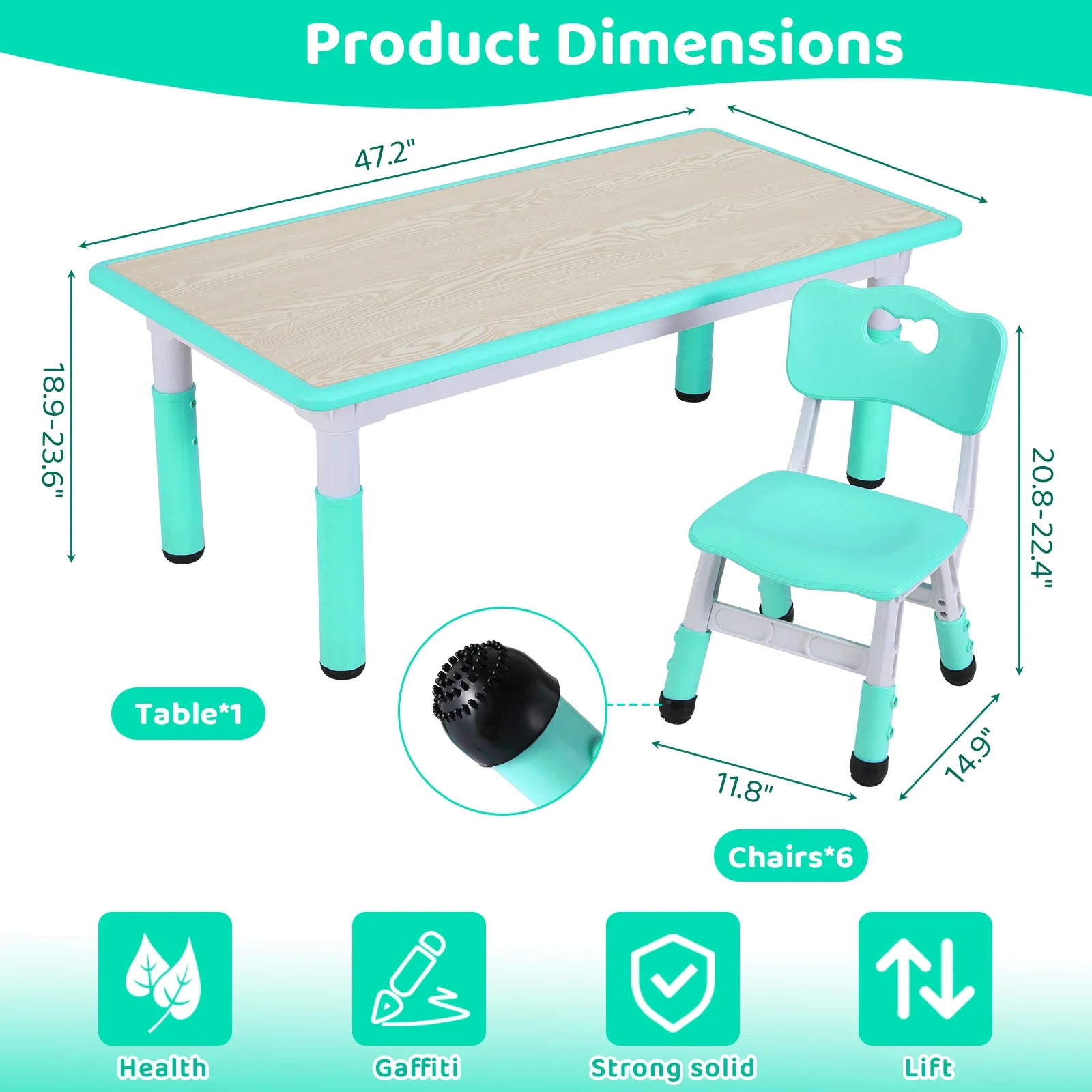 Kindertafel En 6 Stoelen Set I - Kids Outdoor Table And Chairs recensie en prijs
