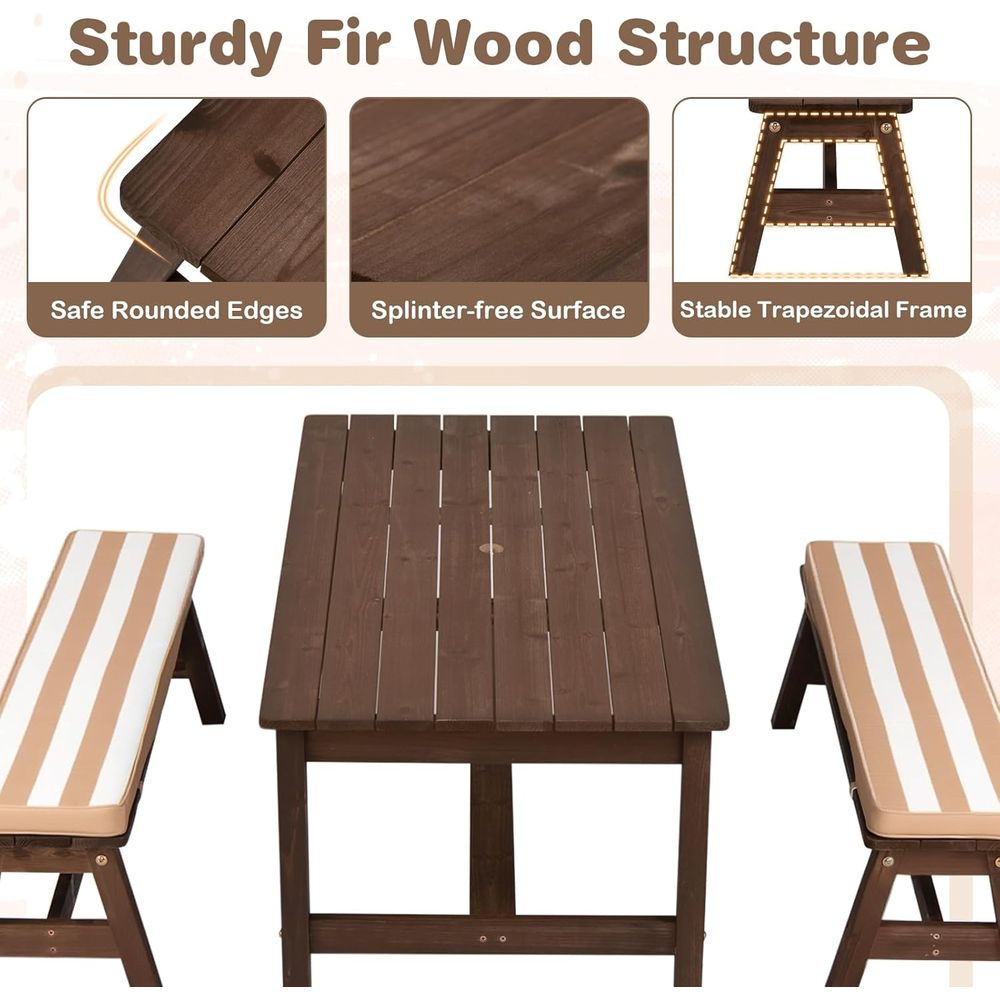 Picknicktafel voor kinderen, h - Kids Outdoor Table With Umbrella recensie en prijs