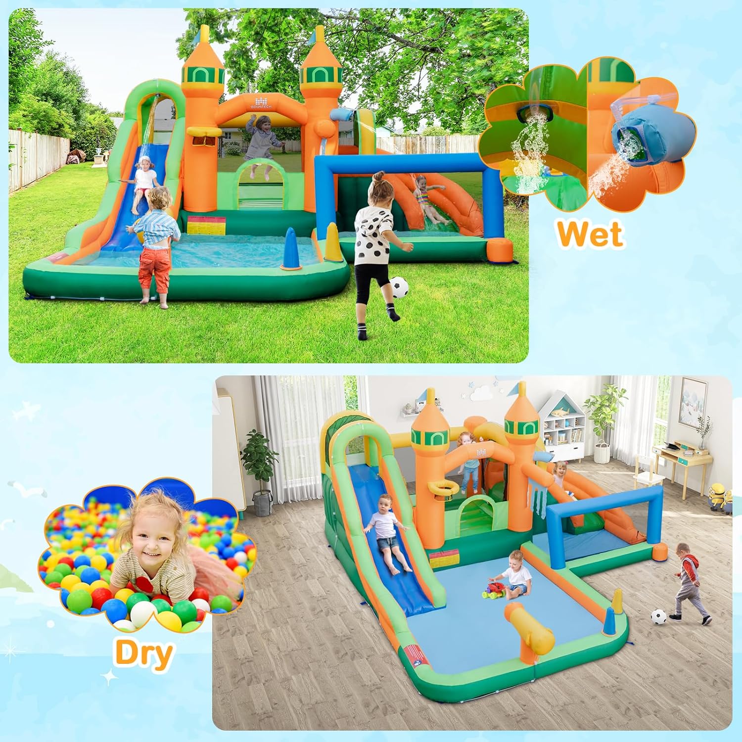 9-in-1 opblaasbaar waterpark s - Kids Outdoor Jumping Castle recensie en prijs