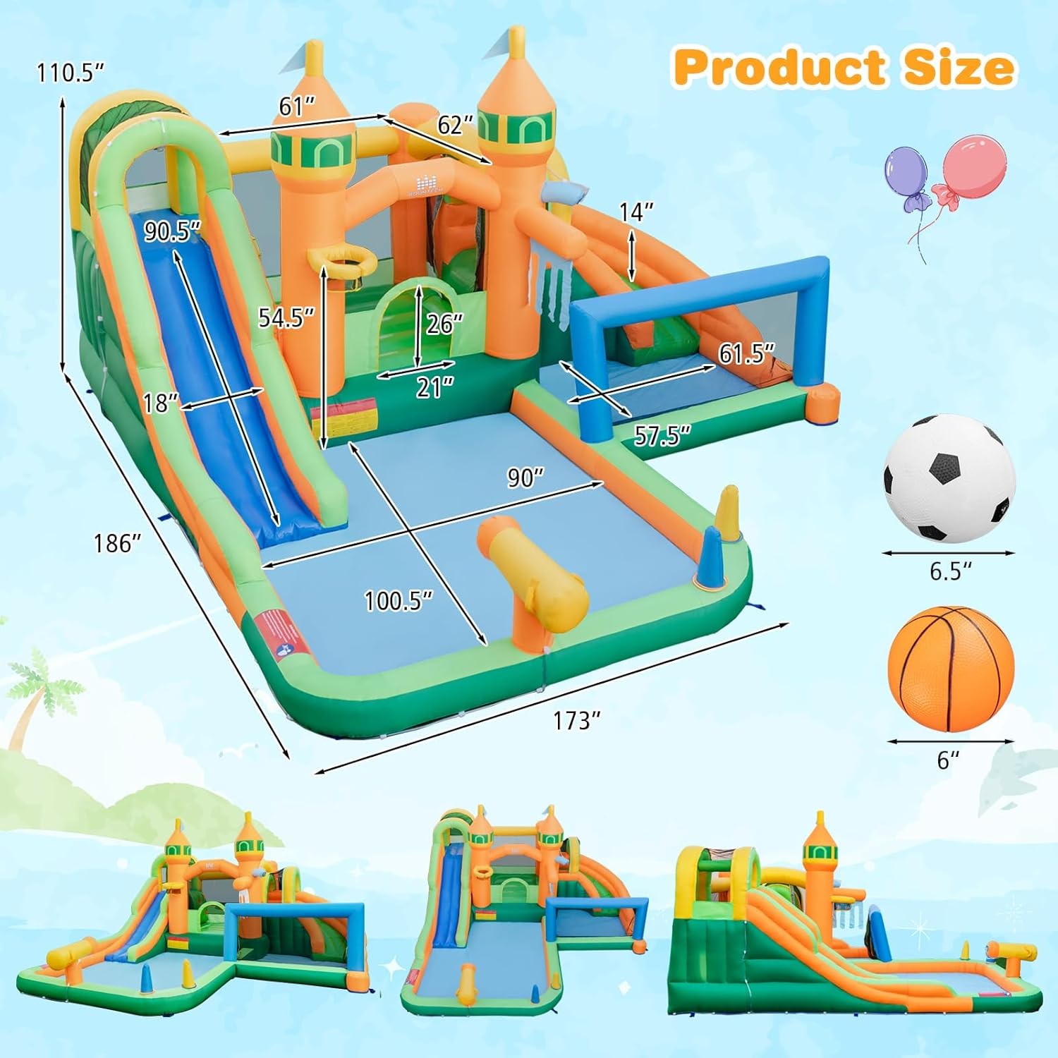 9-in-1 opblaasbaar waterpark s - Kids Outdoor Jumping Castle recensie en prijs