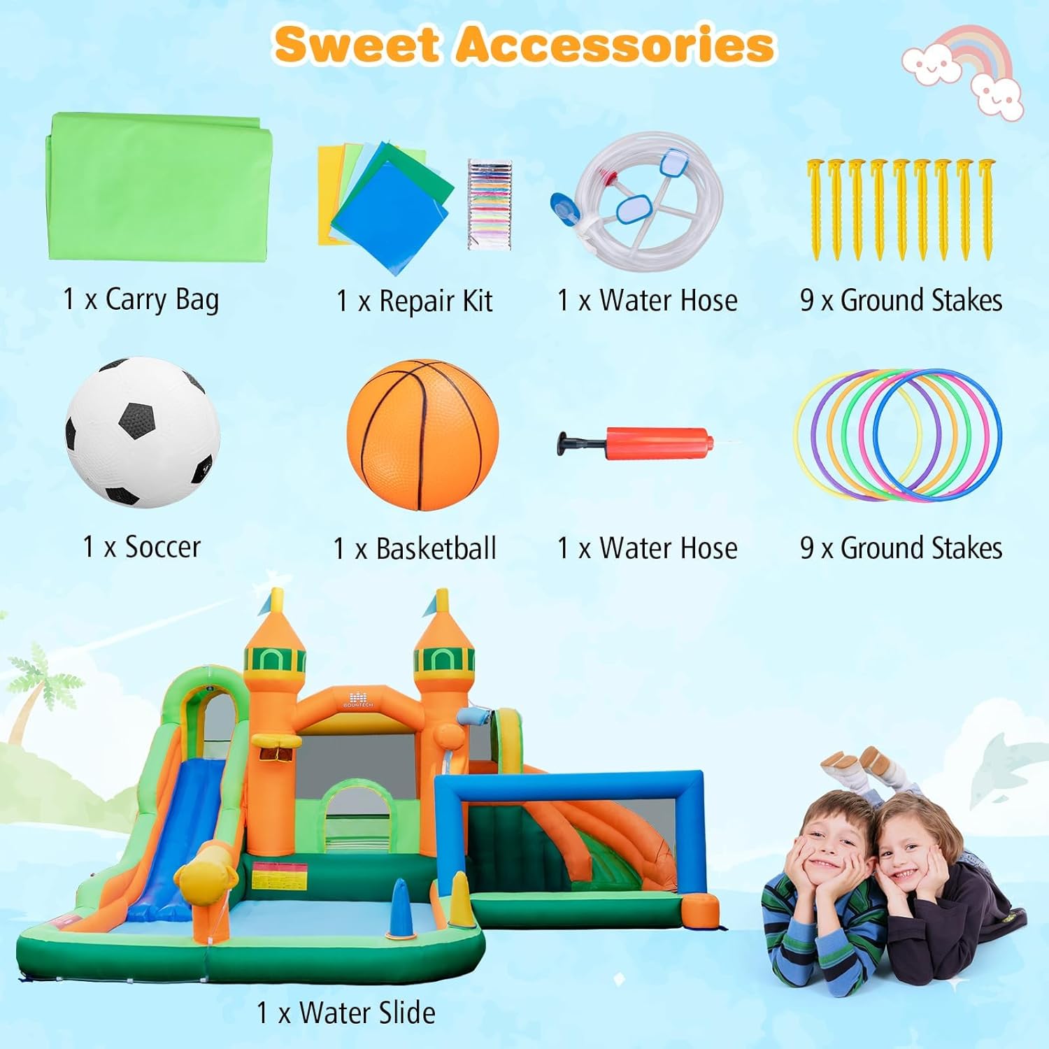 9-in-1 opblaasbaar waterpark s - Kids Outdoor Jumping Castle recensie en prijs