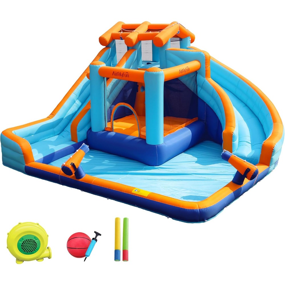 Grote waterglijbaan springkast - Play Kids Outdoor recensie en prijs