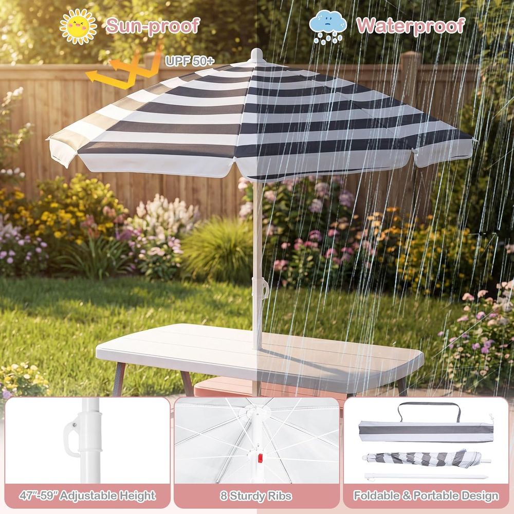 Picknicktafel voor kinderen, b - Kids Outdoor Table With Umbrella recensie en prijs